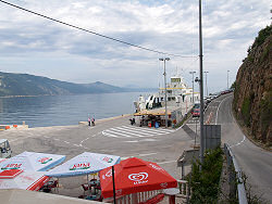 Reisebericht - mit tuifly.com nach Mali Losinj in Kroatien - Fähranlegestelle Merag auf der Insel Cres